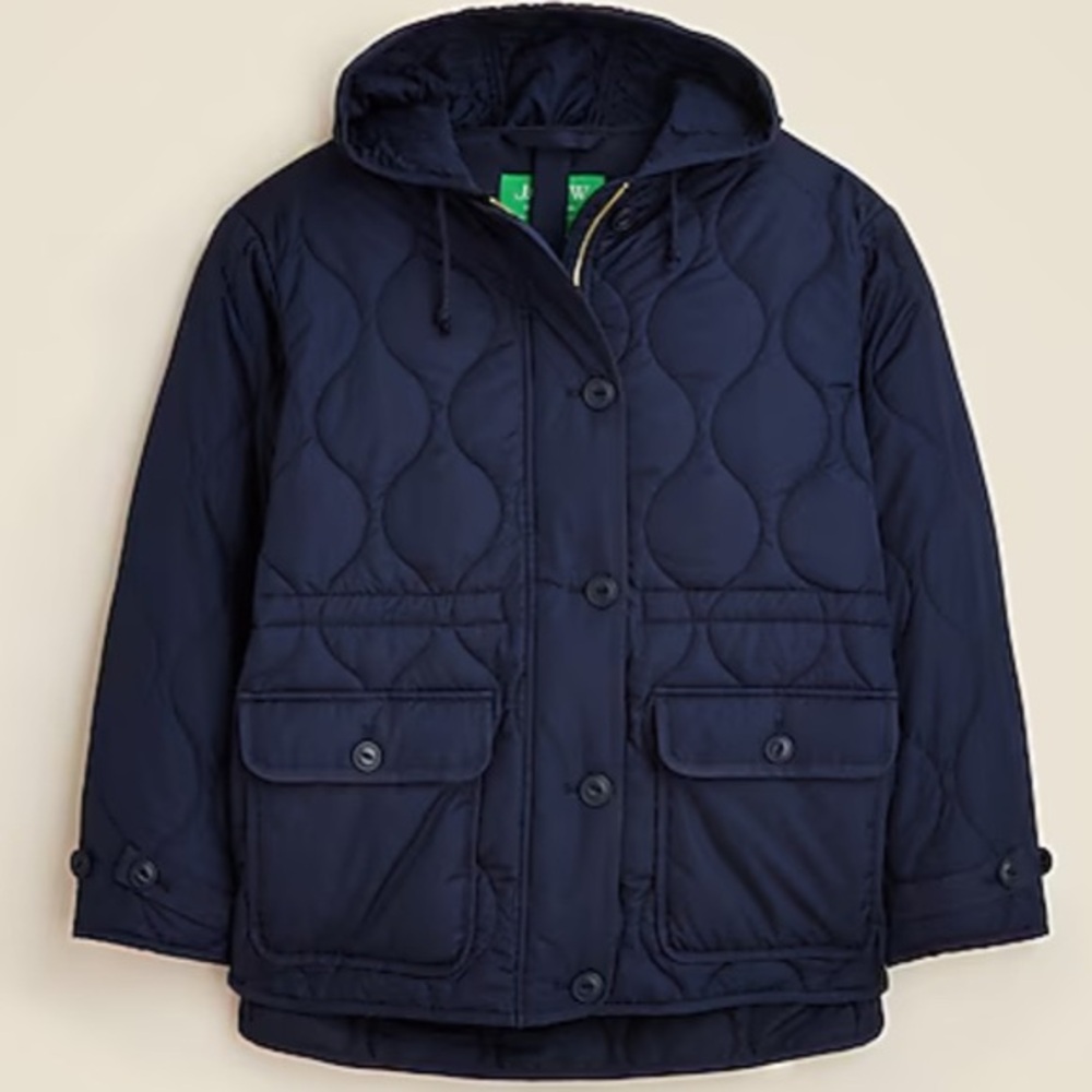 J. Crew Dark Blue Quilted Puffer Jacket